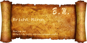 Bricht Miron névjegykártya
